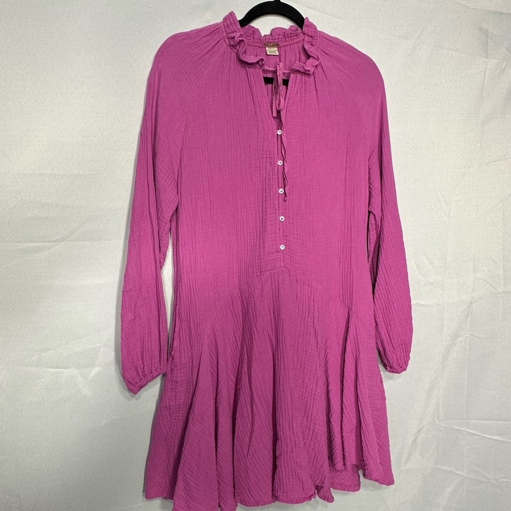 MAGASCHONI Pink Ruffled Long Sleeve Dress size XS pre owned Exellent condition.